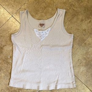Cream/Tan cropped tank women's